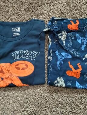 NWT Marvel Mens Pajama 2 Piece Set Size XS Extra Small Captain America - THWACK!